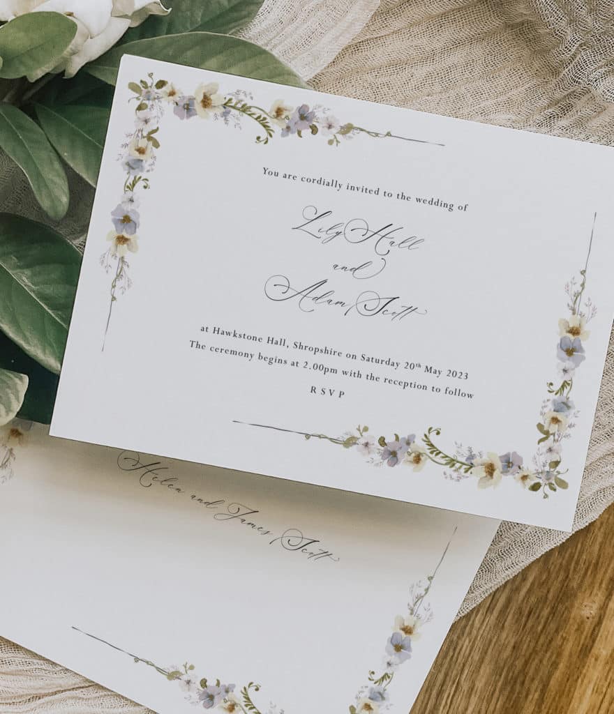 Bridgerton inspired wedding invitation