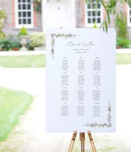 Danbury Regency Bridgeton inspired wedding table plan