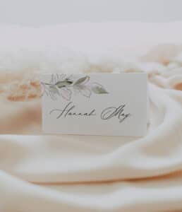 simple floral wedding place cards