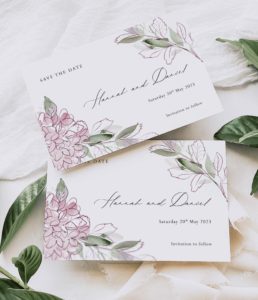 Simple modern floral Save the date card