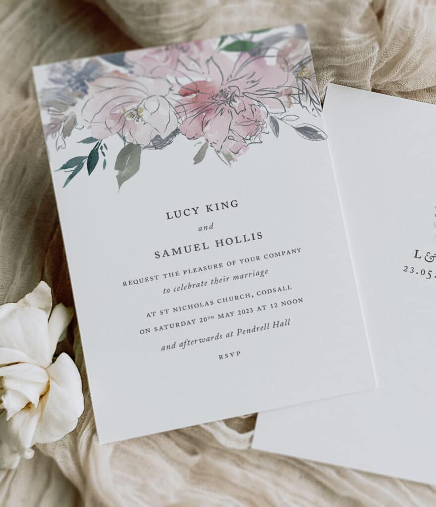 Romantic Modern Floral Wedding invitation