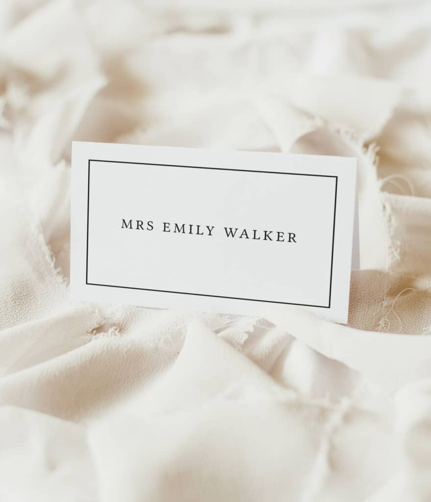 simple elegant wedding place cards