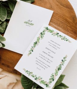 botanical greenery wedding invitation inspiration
