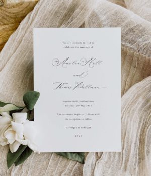 Simple and elegant wedding stationery and wedding invitations
