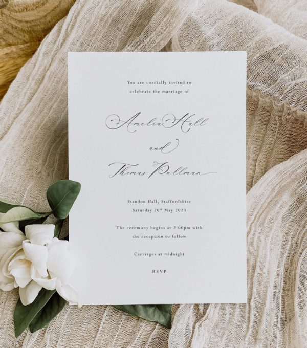 Simple and elegant wedding stationery and wedding invitations