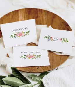 rustic wedding reception stationery place cards-