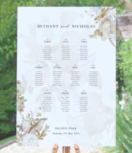 songbird vintage table plan sign