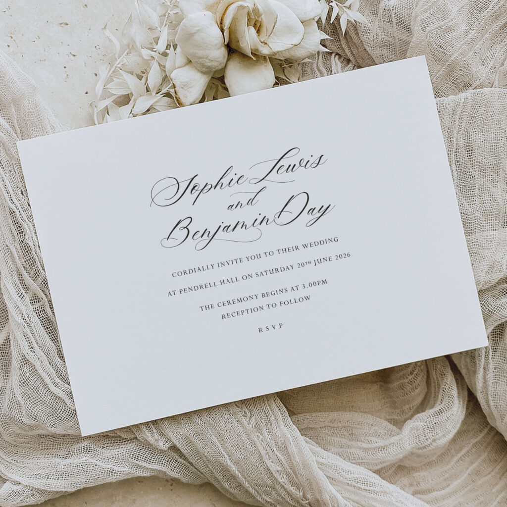 showing Elegance - simple elegant wedding invitation