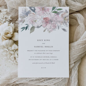 Laurel Leaf  Simple Elegant Wedding Invitation Sample