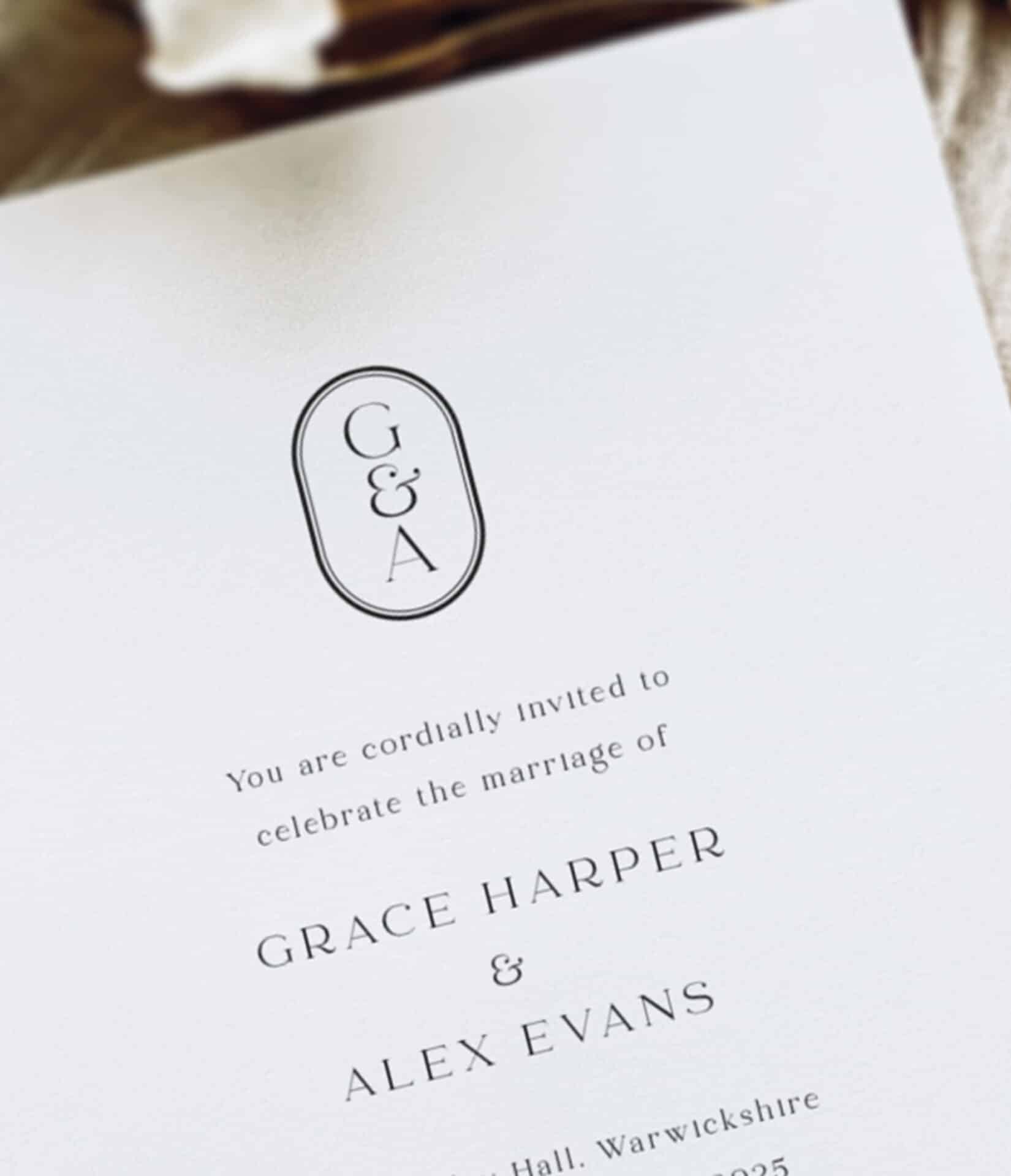 Art Deco Monogram Wedding Stationery Collection | Grace
