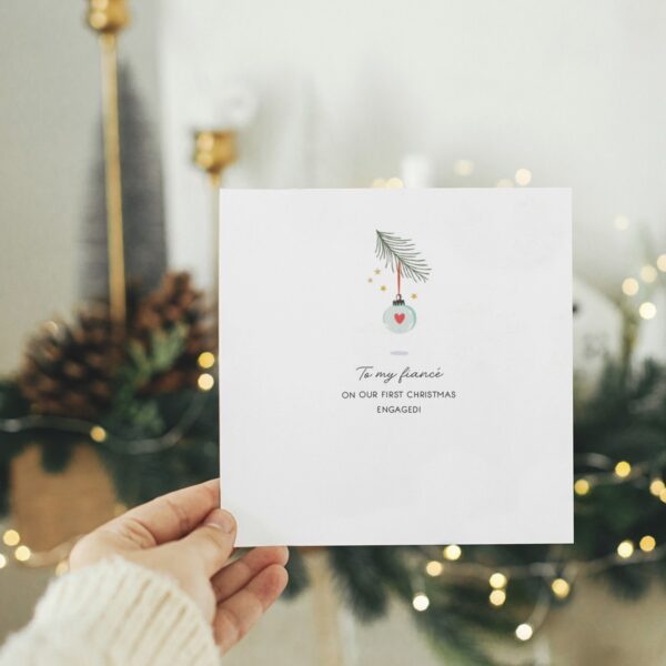 Fiancé Christmas Card | Cute First Christmas Engaged Card - Image 2