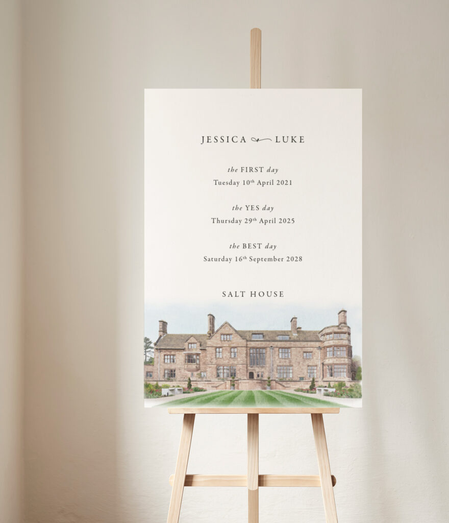 salt house wedding welcome sign