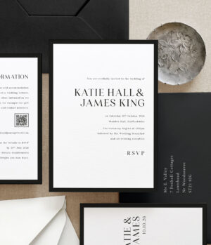 Border I Monochrome Wedding Invitation Sample Pack