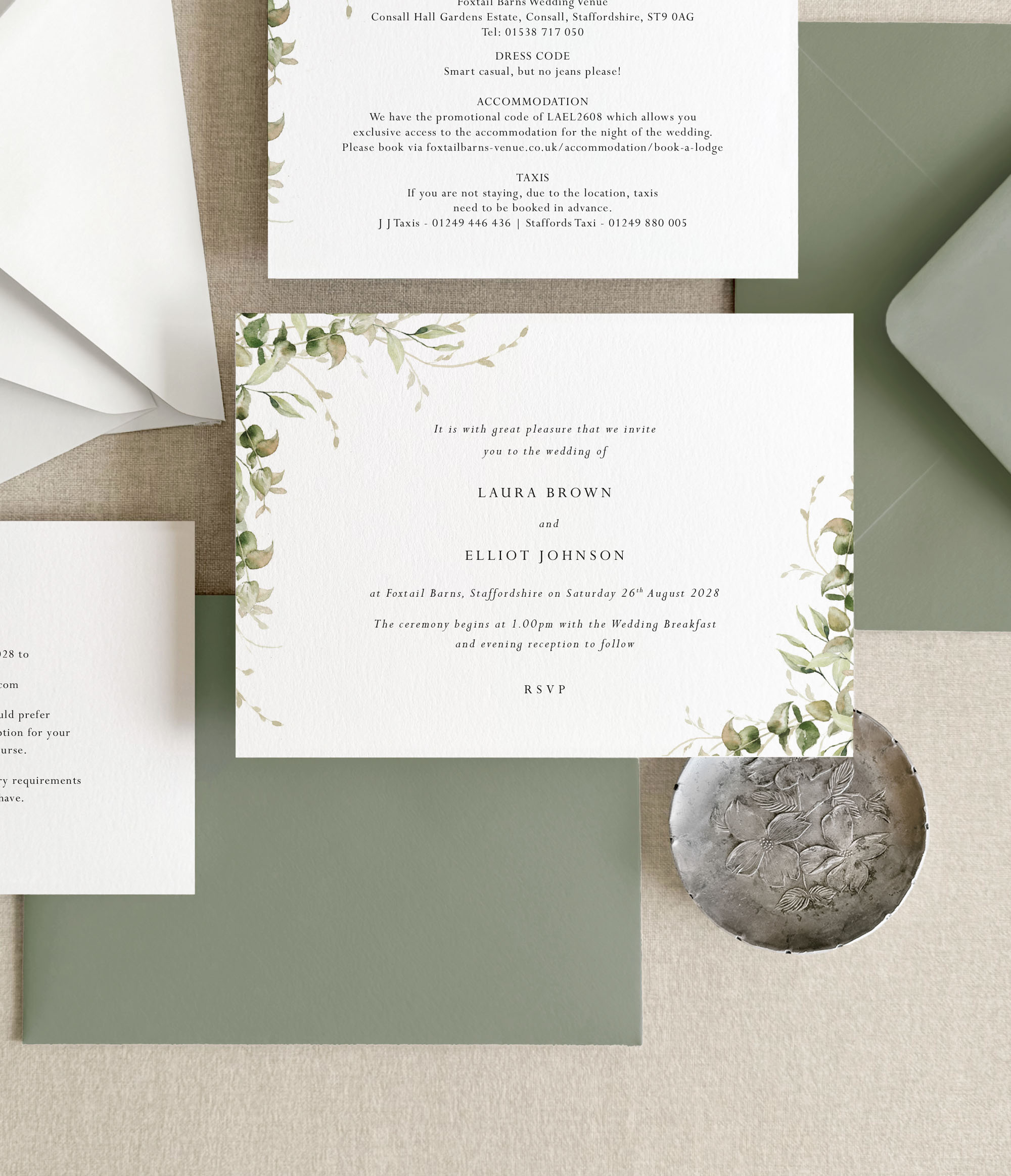 Willow | Soft Greenery Wedding Invitation Sample Pack