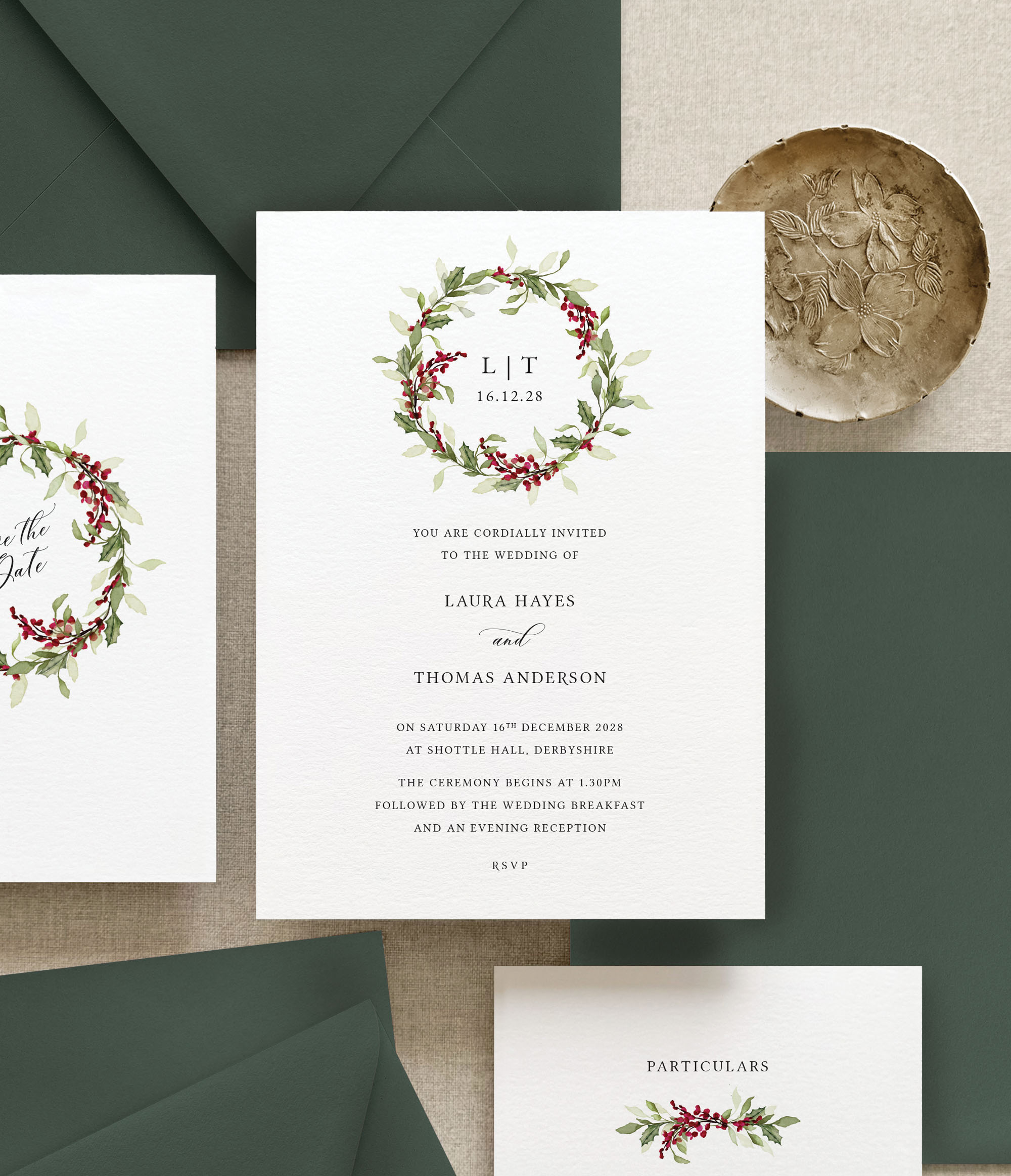 Winter Berries | Christmas Wedding Invitation Sample Pack